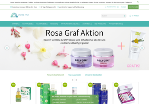 Screenshot der Shop-Webseite von Samtige Haut