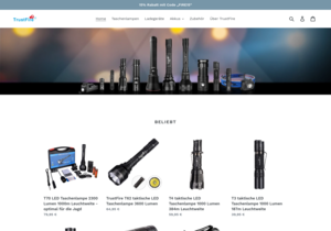Screenshot der Shop-Webseite von TrustFire