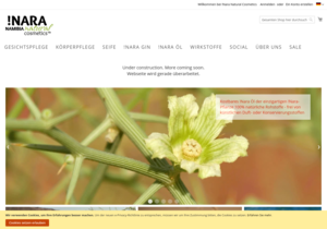 Screenshot der Shop-Webseite von Nara-cosmetics
