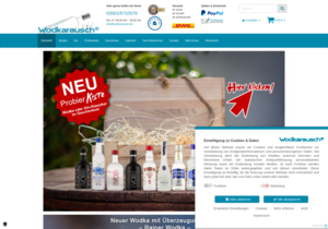 Screenshot der Shop-Webseite von Wodkarausch