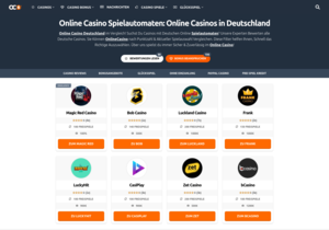 Screenshot der Shop-Webseite von Online Casino Spielautomaten