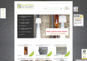 Screenshot der Shop-Webseite von Garten im Quadrat