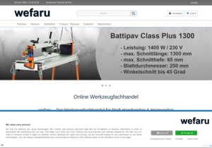 Screenshot der Shop-Webseite von wefaru