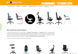 Screenshot der Shop-Webseite von buerostuhl-shop