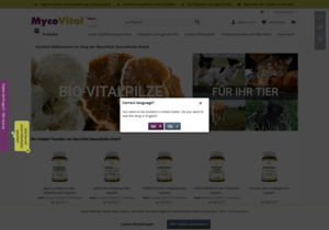 Screenshot der Shop-Webseite von MycoVital