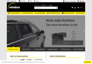 Screenshot der Shop-Webseite von windesa
