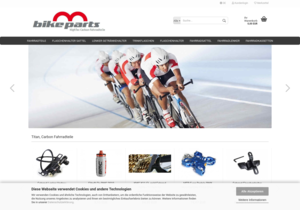 Screenshot der Shop-Webseite von Feine Fahrradteile