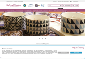 Screenshot der Shop-Webseite von Duft-und-Fantasy