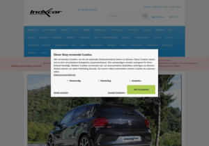 Screenshot der Shop-Webseite von inoxcar-auspuff
