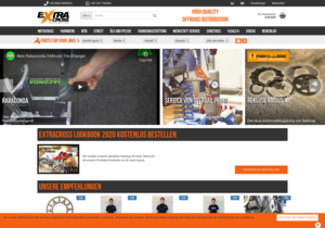 Screenshot der Shop-Webseite von Extracross Distribution