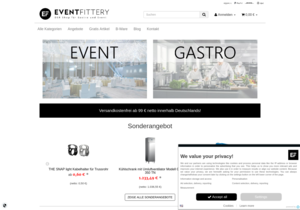 Screenshot der Shop-Webseite von Eventfittery