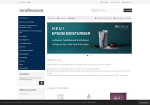 Screenshot der Shop-Webseite von shopforspa.de