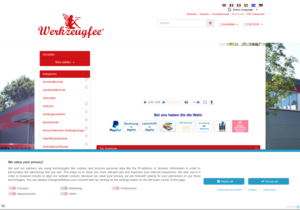 Screenshot der Shop-Webseite von Werkzeugfee