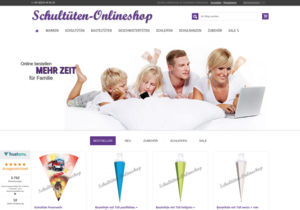Screenshot der Shop-Webseite von Schultüten-Onlineshop