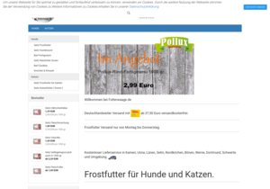 Screenshot der Shop-Webseite von Futterwaage.de 
