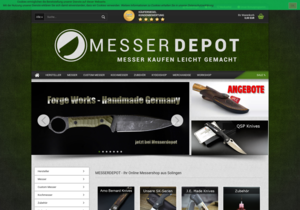 Screenshot der Shop-Webseite von MesserDepot