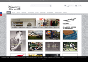 Screenshot der Shop-Webseite von Retronia