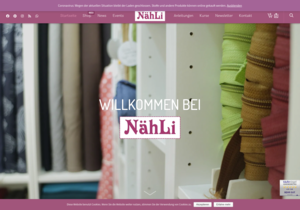 Screenshot der Shop-Webseite von NähLi