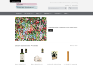 Screenshot der Shop-Webseite von Almby