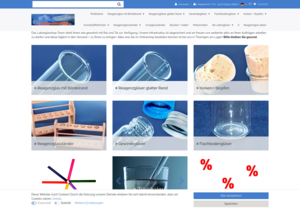 Screenshot der Shop-Webseite von Laborglasshop