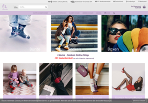 Screenshot der Shop-Webseite von i-Socks