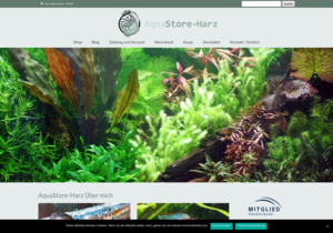 Screenshot der Shop-Webseite von AquaStore Harz