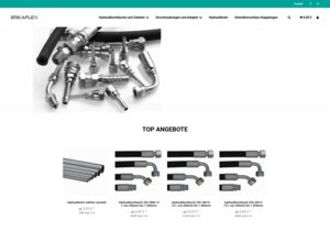 Screenshot der Shop-Webseite von Erkaflex