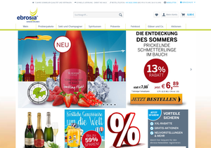 Screenshot der Shop-Webseite von ebrosia.de