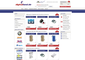 Screenshot der Shop-Webseite von Digitalland.de