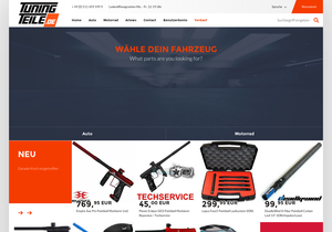 Screenshot der Shop-Webseite von TUNINGTEILE