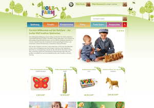 Screenshot der Shop-Webseite von Holzfarm