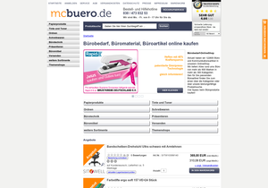 Screenshot der Shop-Webseite von mcbuero.de