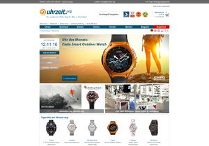 Screenshot der Shop-Webseite von Uhrzeit.org GmbH