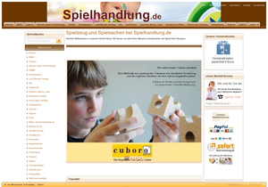 Screenshot der Shop-Webseite von Spielhandlung.de