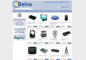 Screenshot der Shop-Webseite von 1Deins Computer GmbH