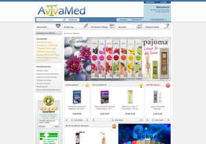 Screenshot der Shop-Webseite von AvivaMed