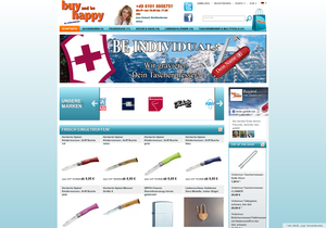 Screenshot der Shop-Webseite von Buyandbehappy