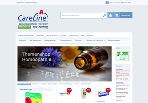 Screenshot der Shop-Webseite von care-line.biz