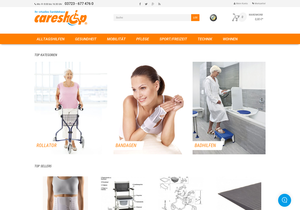 Screenshot der Shop-Webseite von careshop.de