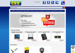 Screenshot der Shop-Webseite von CSV-Direct.de