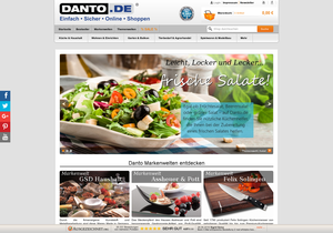 Screenshot der Shop-Webseite von Dantotec.de
