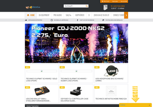 Screenshot der Shop-Webseite von djplanet.de