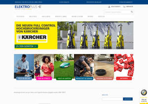 Screenshot der Shop-Webseite von elektro-plus Onlinestore