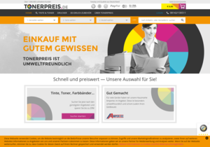 Screenshot der Shop-Webseite von Tonerpreis.de