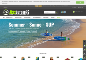 Screenshot der Shop-Webseite von ARTS-Outdoors