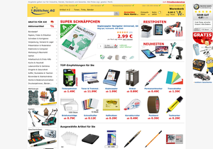 Screenshot der Shop-Webseite von Böttcher AG