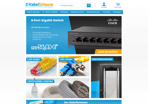 Screenshot der Shop-Webseite von KabelScheune.de