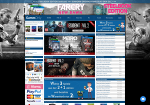 Screenshot der Shop-Webseite von GamesOnly