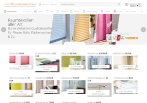 Screenshot der Shop-Webseite von Raumtextilienshop.de