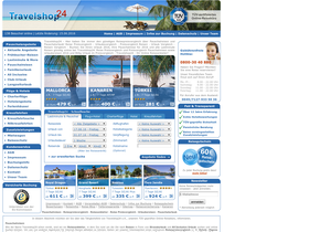 Screenshot der Shop-Webseite von Travelshop24